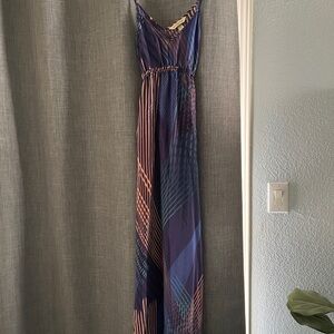 Presley Skye Multicolor Striped Dress Semi Sheer